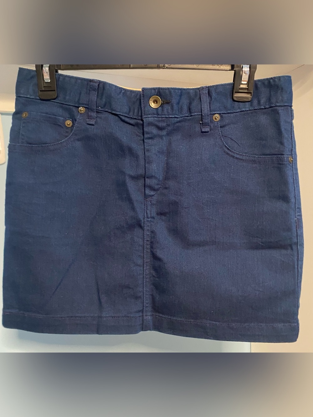 Rag & Bone navy blue denim mini skirt cotton blend preppy M/L